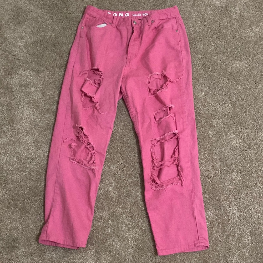 Straight leg super cute pink jeans!!